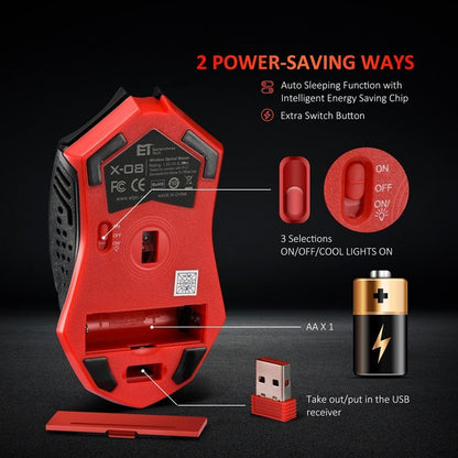 Silent Wireless Mouse – Luminous & Power-Saving Design