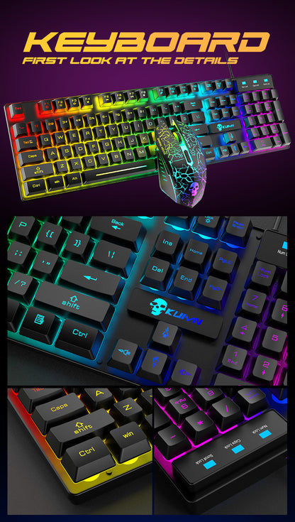Kuiying T6RGB Gaming Keyboard & Mouse Set – Luminous Backlight