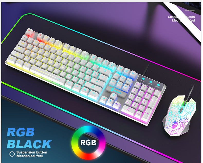 Kuiying T6RGB Gaming Keyboard & Mouse Set – Luminous Backlight