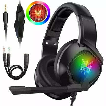 RGB Gaming Headset – Noise-Cancelling Over-Ear Headphones with Mic