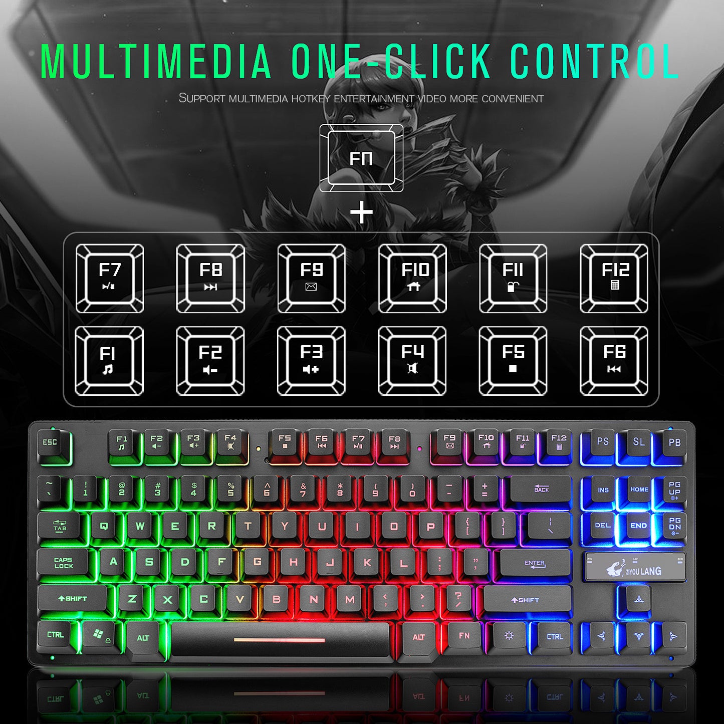 Mechanical Gaming Keyboard – RGB Backlit for PC & Laptop