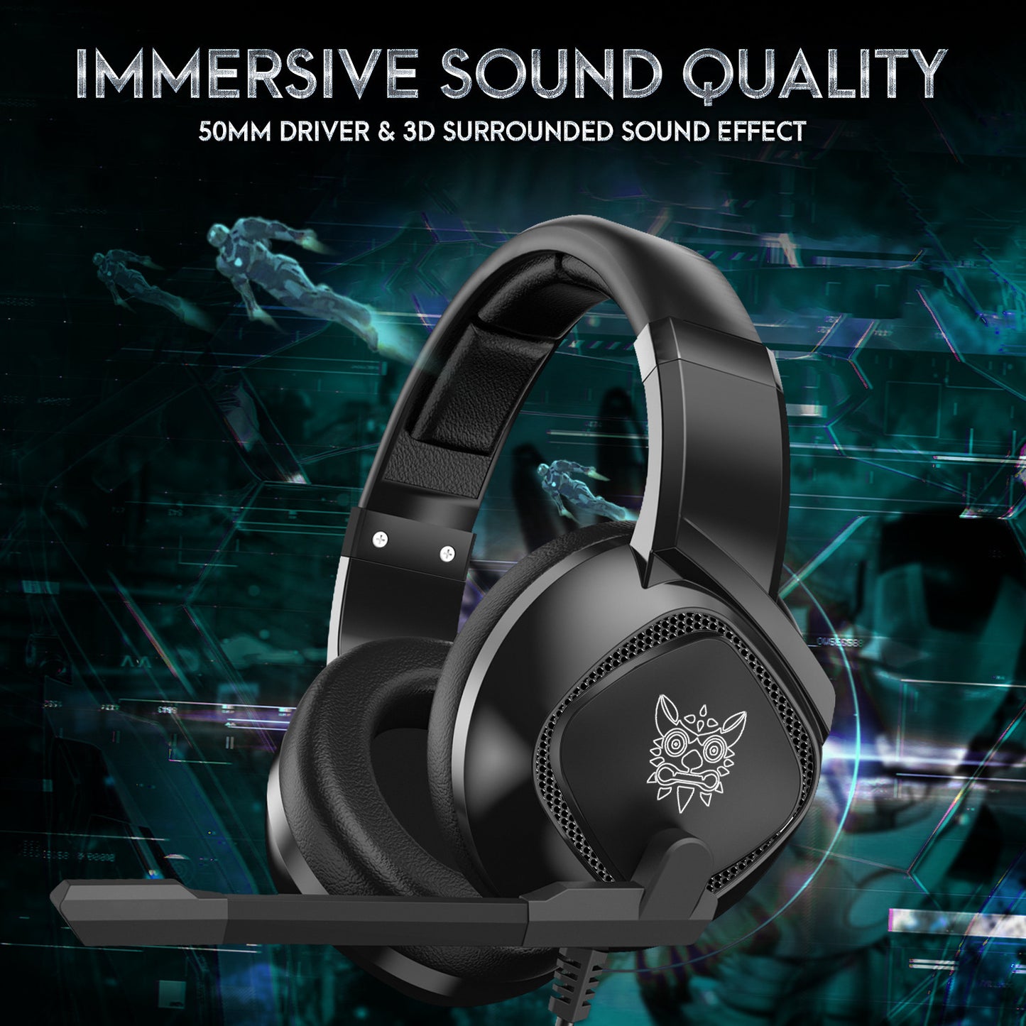 RGB Gaming Headset – Noise-Cancelling Over-Ear Headphones with Mic